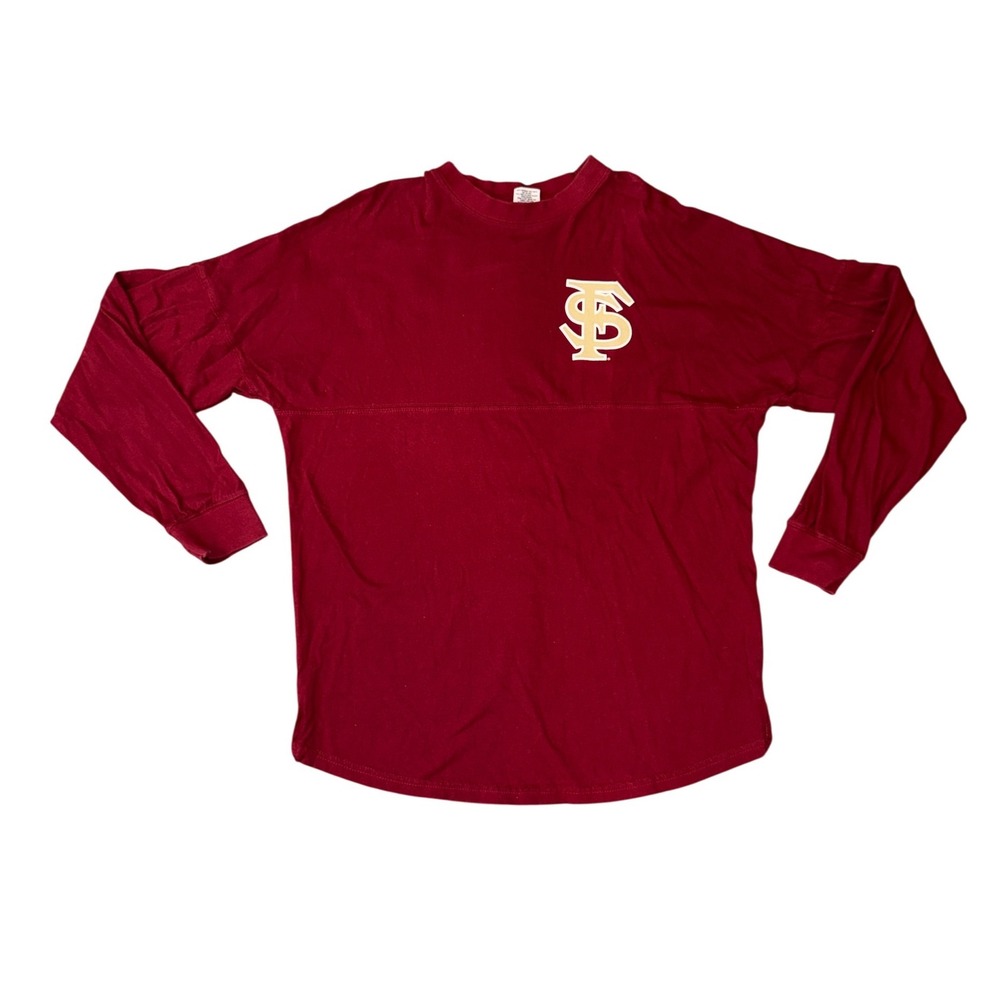 Pressbox FSU Seminoles Women Small Garnet Good‎ Long Sleeve Spirit Jersey Shirt